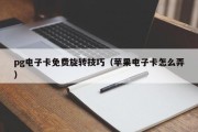 pg电子卡免费旋转技巧（苹果电子卡怎么弄）
