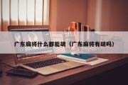 广东麻将什么都能胡（广东麻将有胡吗）