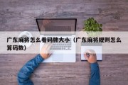 广东麻将怎么看码牌大小（广东麻将规则怎么算码数）