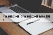 广东麻将红中王（广东麻将红中王是什么意思）