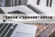 广东麻将充值（广东麻将充值错了金额可以退吗）