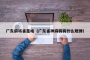 广东麻将雀是啥（广东雀神麻将有什么规律）