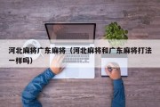 河北麻将广东麻将（河北麻将和广东麻将打法一样吗）