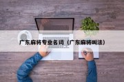 广东麻将专业名词（广东麻将叫法）