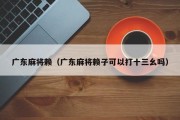 广东麻将赖（广东麻将赖子可以打十三幺吗）