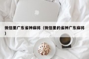 微信里广东雀神麻将（微信里的雀神广东麻将）