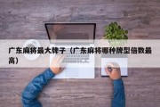 广东麻将最大牌子（广东麻将哪种牌型倍数最高）