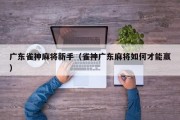 广东雀神麻将新手（雀神广东麻将如何才能赢）