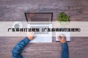 广东麻将打法规矩（广东麻将的打法规则）