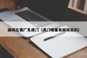 麻将比赛广东虎门（虎门哪里有麻将买的）