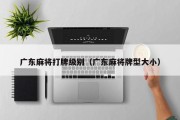广东麻将打牌级别（广东麻将牌型大小）