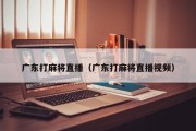 广东打麻将直播（广东打麻将直播视频）