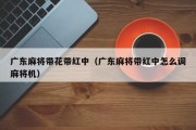 广东麻将带花带红中（广东麻将带红中怎么调麻将机）