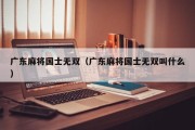 广东麻将国士无双（广东麻将国士无双叫什么）