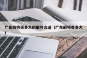 广东麻将买多大的麻将合适（广东麻将有多大）