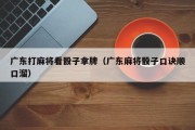 广东打麻将看骰子拿牌（广东麻将骰子口诀顺口溜）