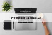 广东星雨麻将（星雨麻将ios）