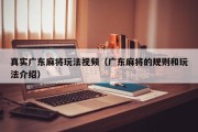 真实广东麻将玩法视频（广东麻将的规则和玩法介绍）