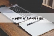 广东麻将哥（广东麻将高手视频）