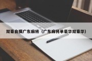 双豪自摸广东麻将（广东麻将单豪华双豪华）